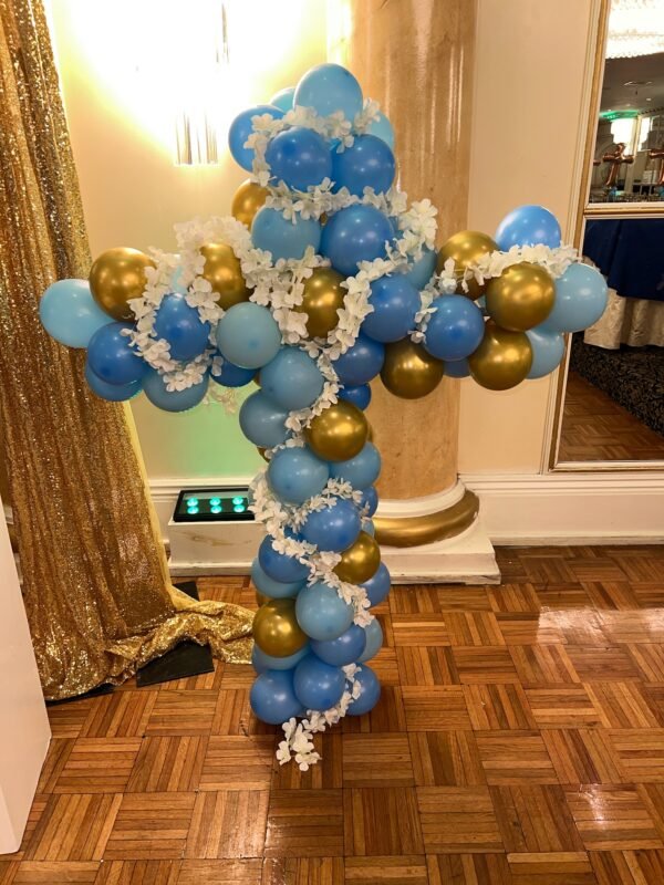 Balloon cross with flowers
