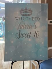 tiara sweet 16 welcome board with bling name