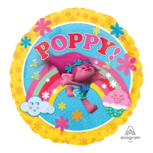 Poppy theme 18inch Mylar Balloon #348 The Brat Shack