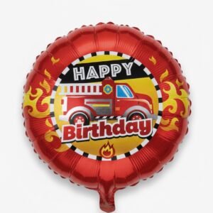 Happy Birthday Fire Truck Firefighter theme Balloon 18in Mylar The Brat Shack