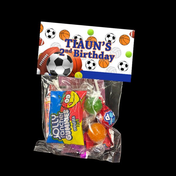 Sports Theme Goody Bags with Candy the brat shack