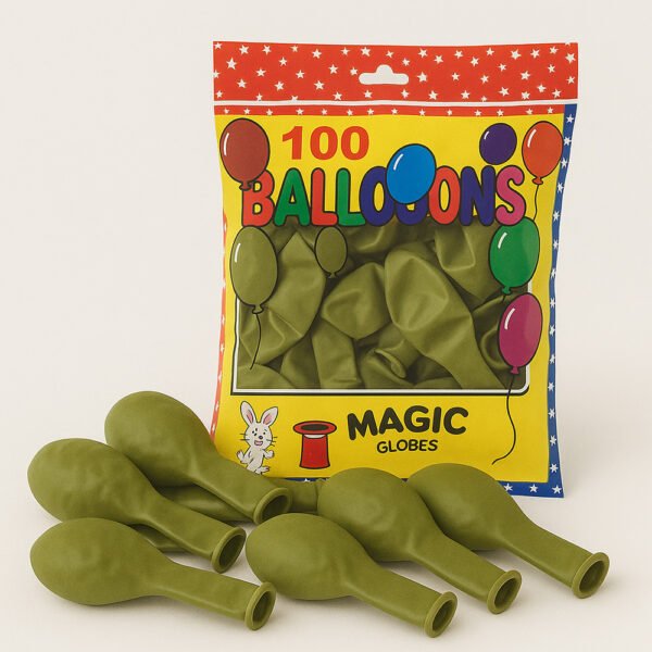 5 Inch 100 count olive Balloons The Brat Shack