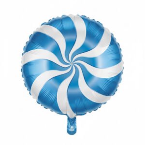 18” Blue and White Candy Swirl Round Balloon