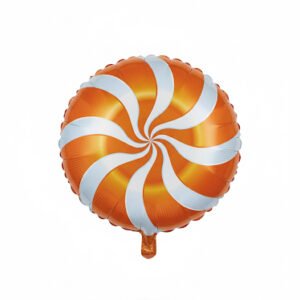 18 inch Orange and White candy swirl Mylar Balloons The Brat Shack