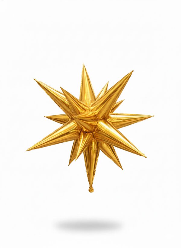 Large gold Starburst Mylar Balloon