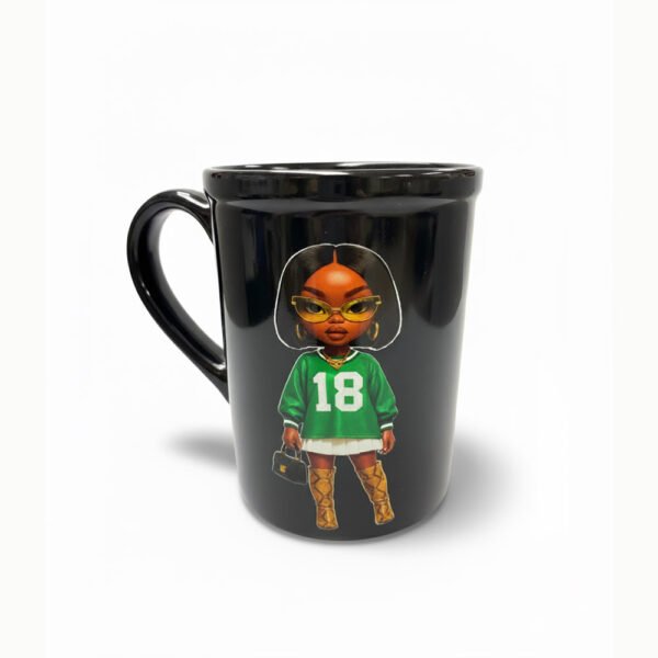 Fashion Girl “18” Black Ceramic Mug gift item the brat shack