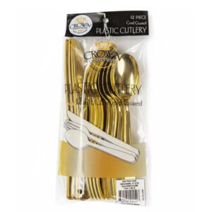 gold Plastic Cutlery Set the brat shack
