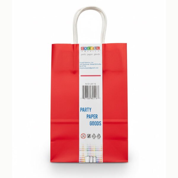 Red shopping bag with handle the brat shack
