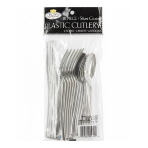 Silver Plastic Cutlery Set the brat shack