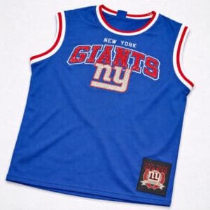 blinged out blue football jersey