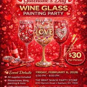 Galentines Wine glass class the brat shack