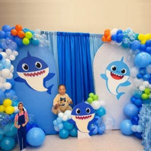 kids party balloon set up Baby shark