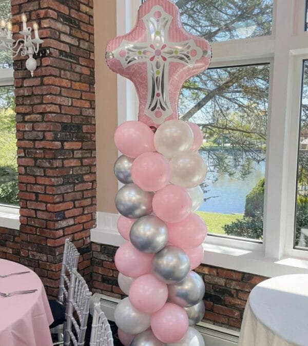 pink Cross balloon column the brat shack