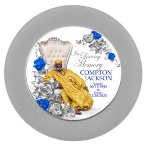 blue & silver Flower Plate Charger Insert the brat shack