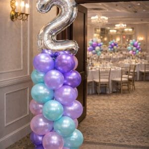 balloon column for birthday The Brat Shack