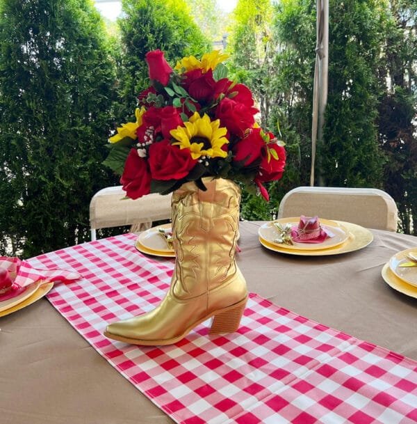 Western Boots Glam Centerpiece