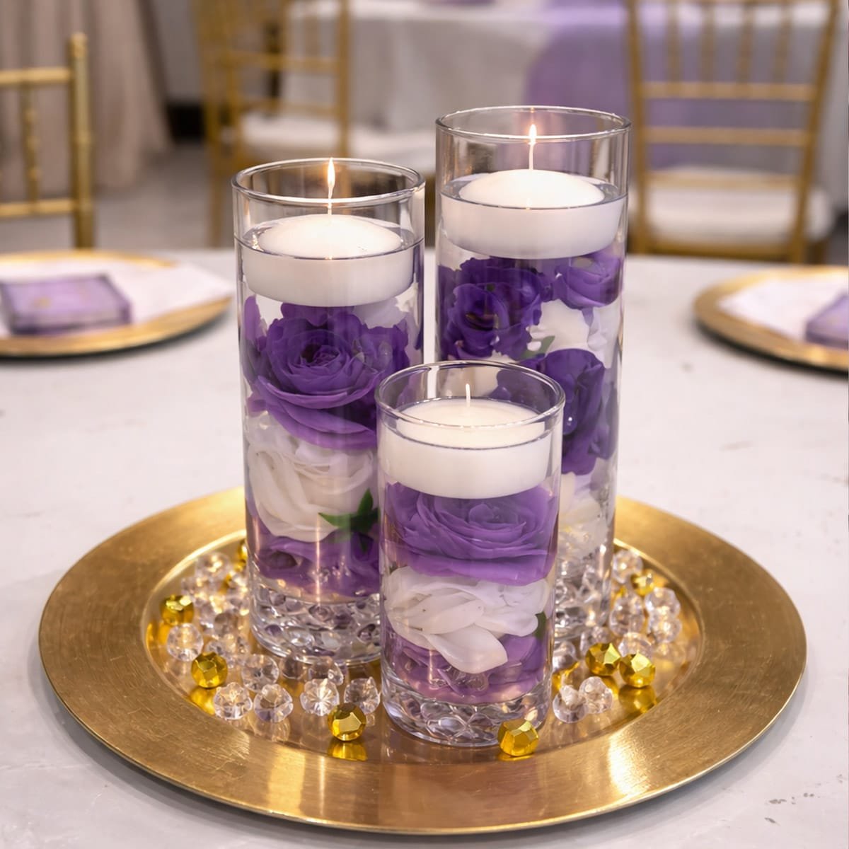 Floating Candle Cylinder Centerpiece