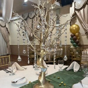 Gold Manzita Tree with hanging crystals