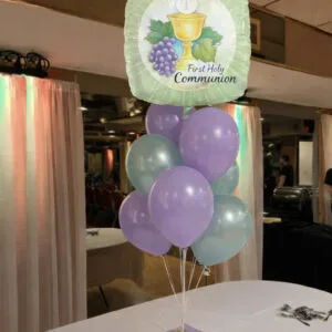 communion table balloon centerpiece the brat shack