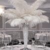 ostrich feather centerpiece closeup