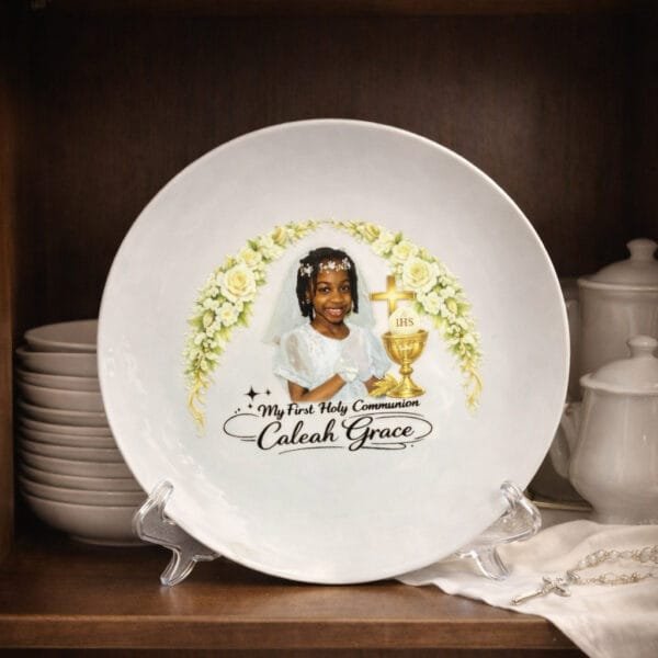 ceramic keepsake plate for first holy communion