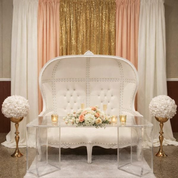 Elegant wedding sweetheart setup