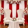 RED & whITE-backdrop & sweet heart table