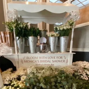 Elegant flower bar cart rental