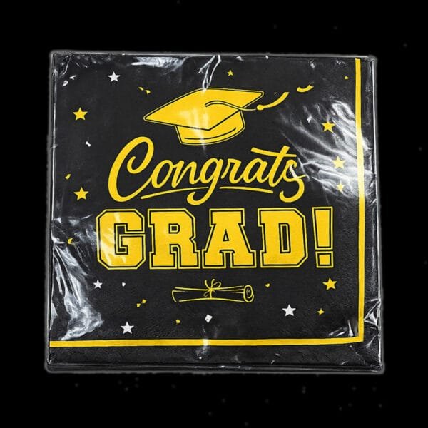 black & gold graduation-napkin