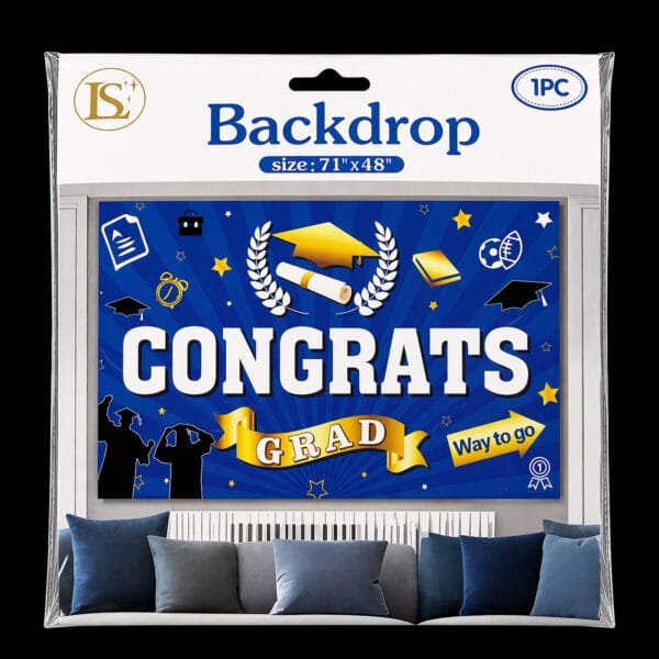 blue graduation banner