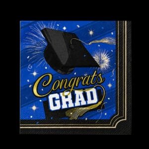 blue graduation napkins