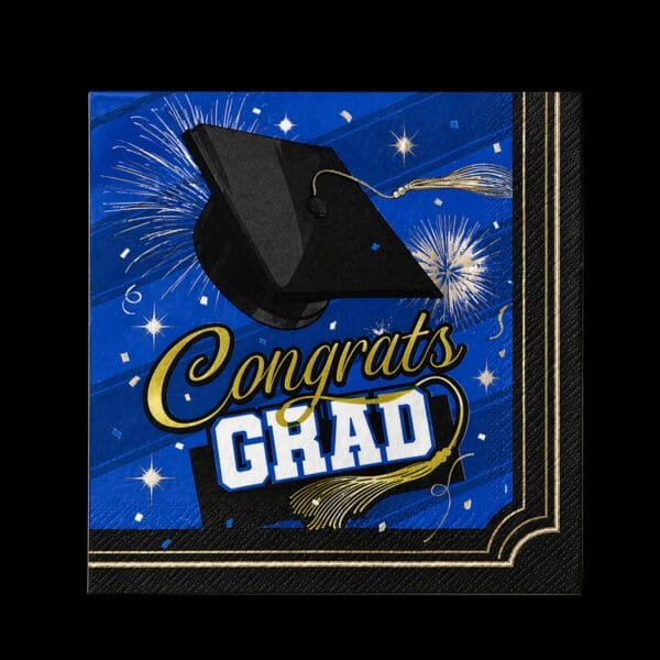 blue graduation napkins
