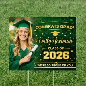 Graduation Yard Sign Green Classic