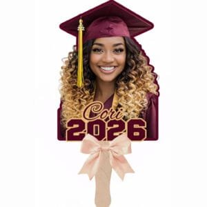 Graduation Head Hand Fan with Bow