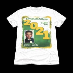 custom green graduation T-shirt