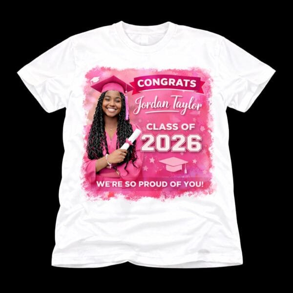 custom graduation T-shirt pink