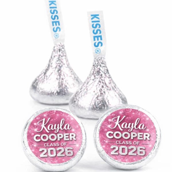 Graduation Hershey Kisses Pink Glam