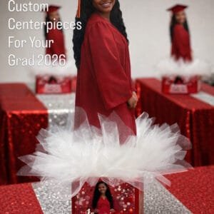 graduation photo centerpiece- wtih tulle