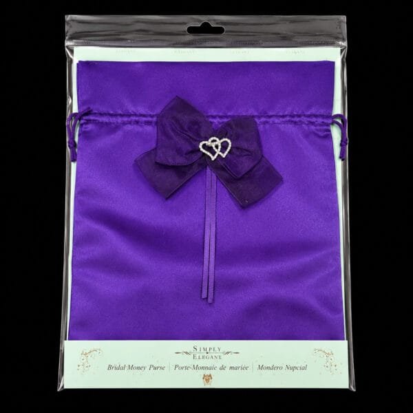 purple bridal money purse bag