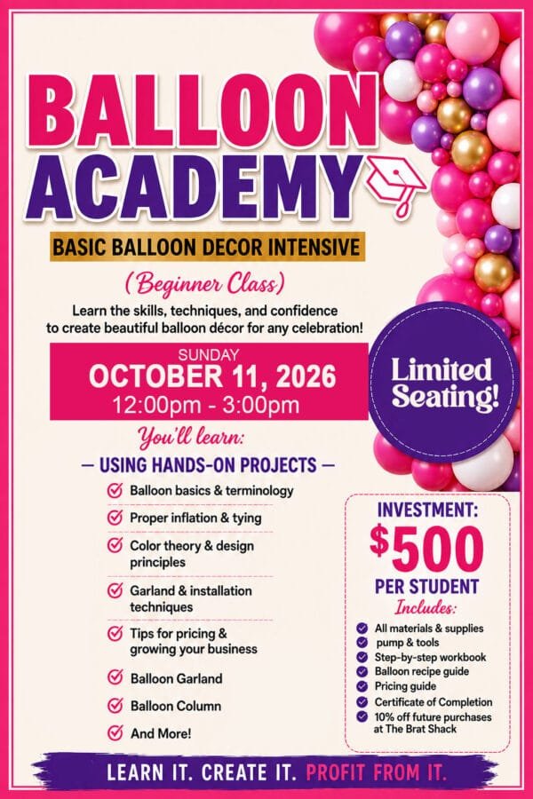 Hands on Brat Shack Balloon Academy Flyer2