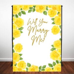 Yellow Rose "Will You Marry Me?" Proposal Backdrop