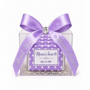 personalized lavender Hershey miniature Favor box for sweet 16