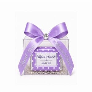 personalized lavender Hershey miniature Favor box for sweet 16