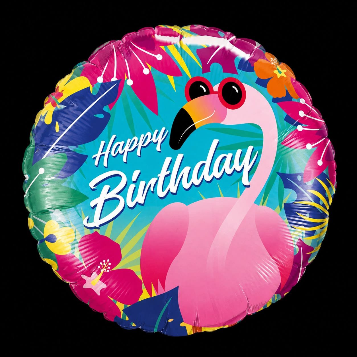 Happy Birthday Flamingo Mylar Balloon