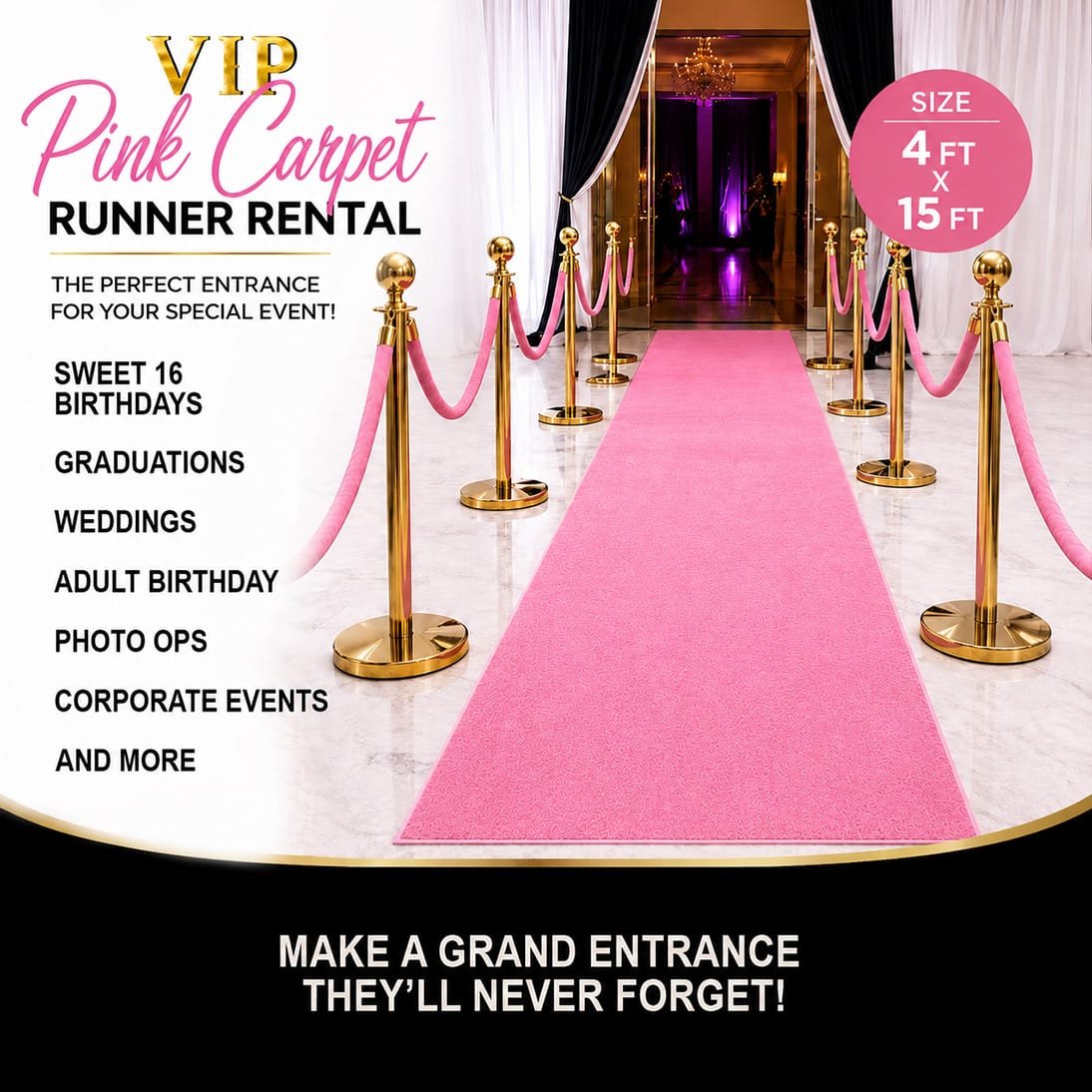 pink carpet rental
