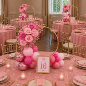 ring-balloon-flower-centerpiece-pink