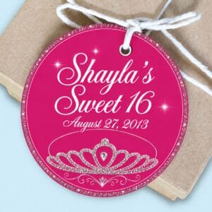 sweet 16 tiara-favor tag