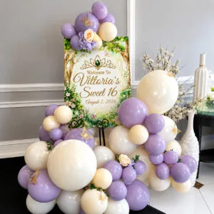 welcome sign_and balloon garland-large