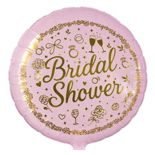 Pink and Gold Bridal Shower Helium Balloon