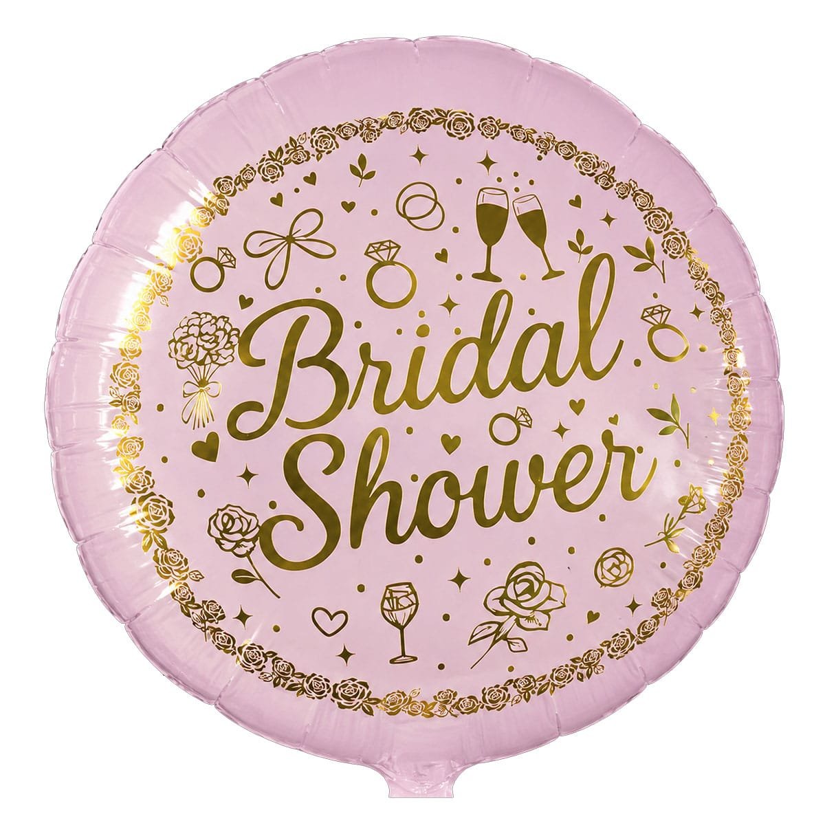 Pink and Gold Bridal Shower Helium Balloon